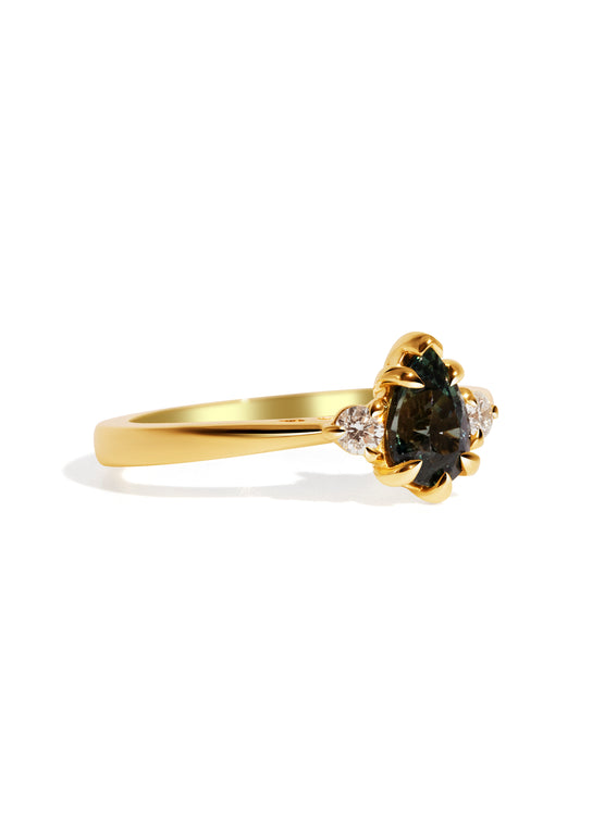 The Esme Ring with 1.05ct Pear Green Sapphire