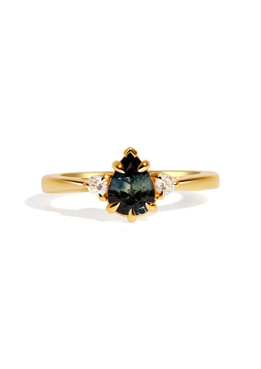 The Esme Ring with 1.03ct Pear Green Sapphire