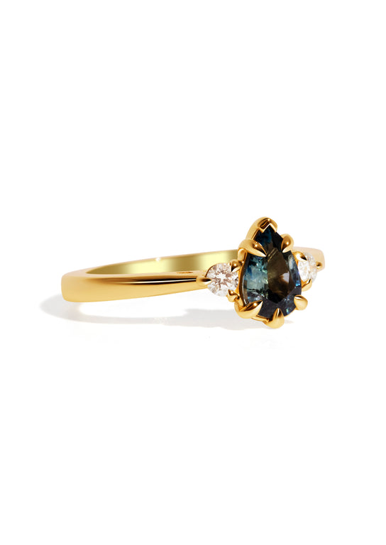 The Esme Ring with 1.03ct Pear Green Sapphire