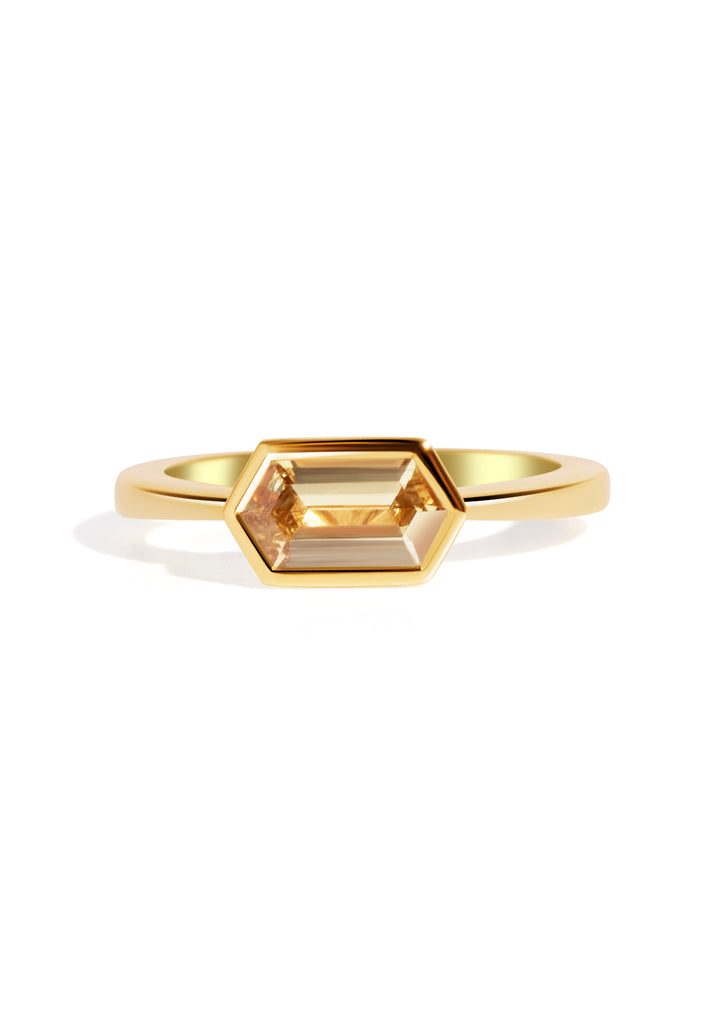 The Isabel Ring with 1.15ct Hexagon Yellow Sapphire