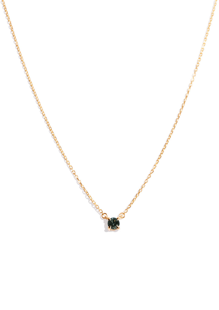 The Eve Necklace with 0.78ct Round Green Sapphire