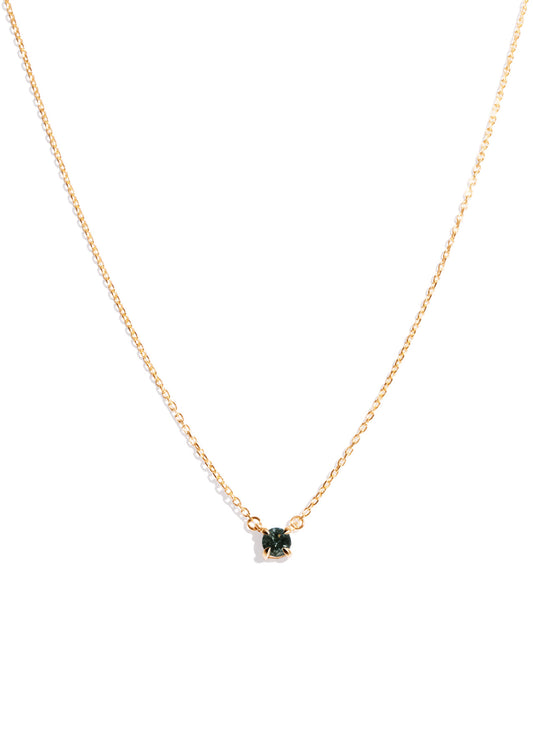 The Eve Necklace with 0.73ct Round Green Sapphire