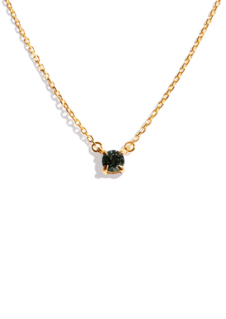 The Eve Necklace with 0.76ct Round Green Sapphire