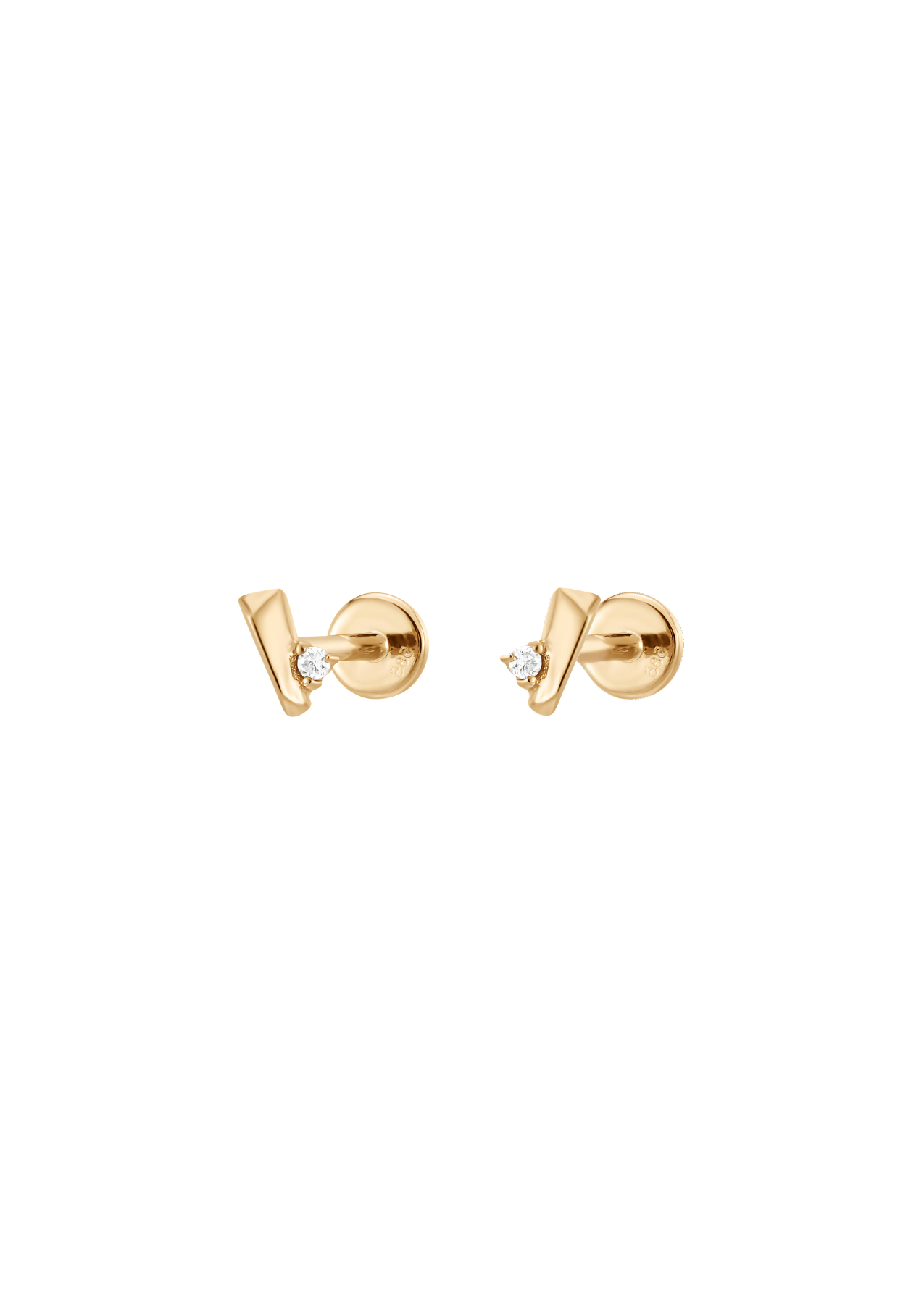 The Kindred Diamond 14ct Solid Gold Labret Stud Earrings