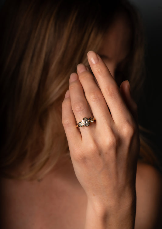 The Beatrice Ring with 1.45ct Oval Green Sapphire