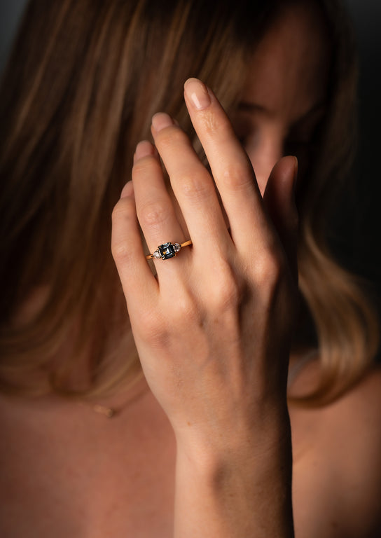 The Ada Ring with 1.28ct Emerald Green Sapphire