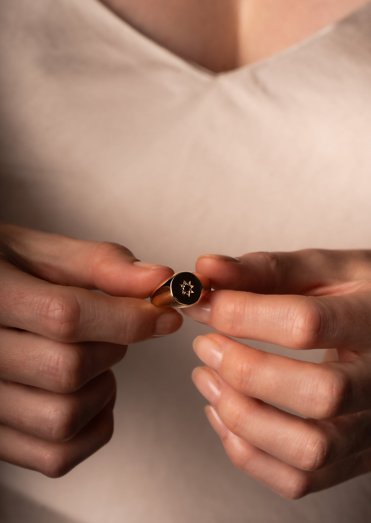 The Apollo Rose Gold Signet Ring