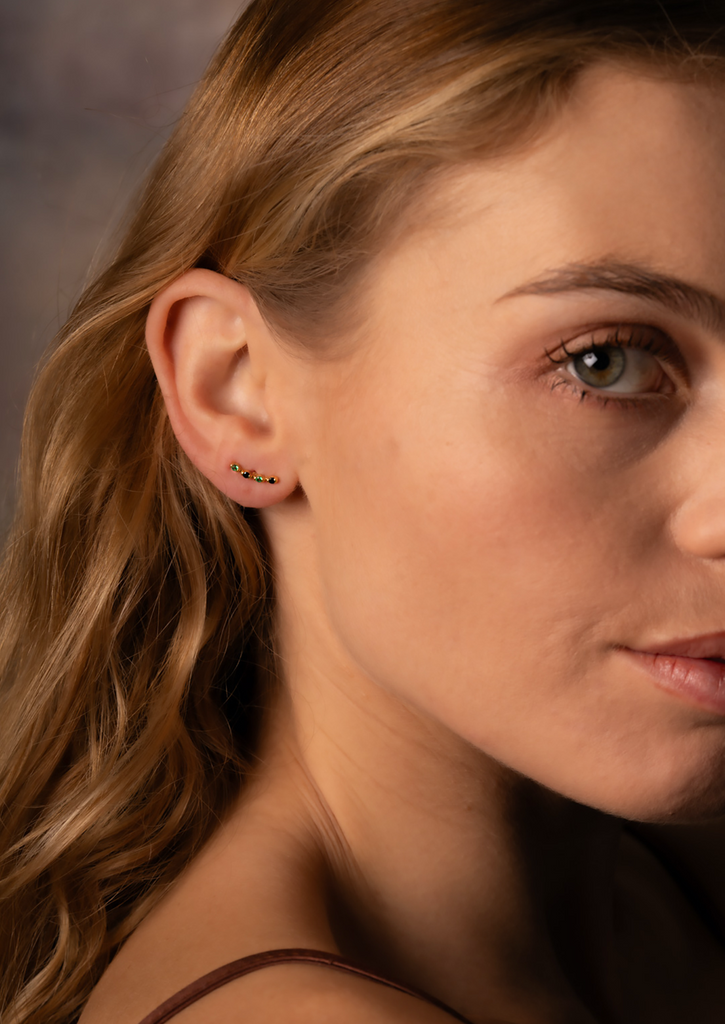 The Lush Gold Vermeil Climber Stud Earrings