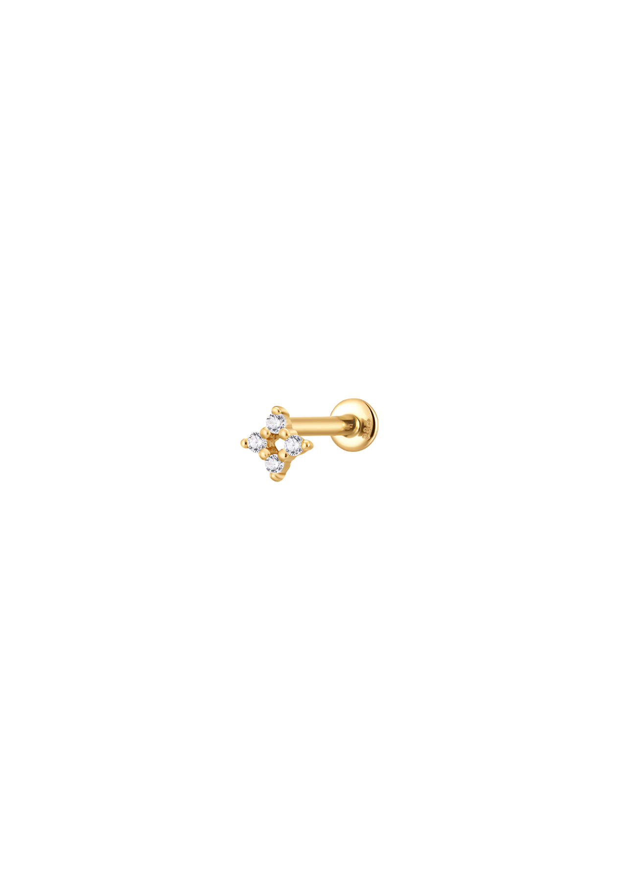 The Starling Diamond 14ct Solid Gold Labret Stud Earring (Single)