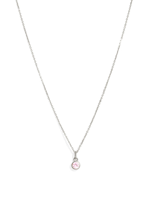 The Baby Fête Pink Tourmaline Silver Pendant