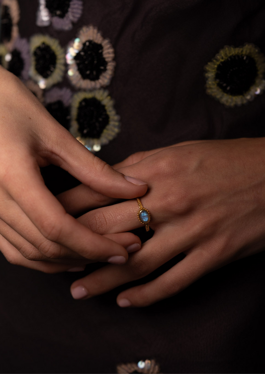 The Mistica Labradorite 18ct Gold Vermeil Ring