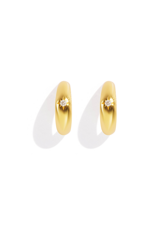 The Starshine 14ct Gold Vermeil Half Hoop Earrings