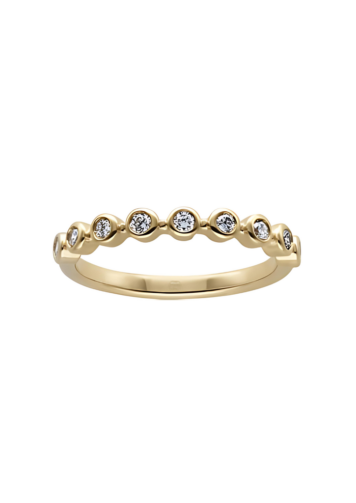 The Bezel Set Diamond 9ct Yellow Gold Band