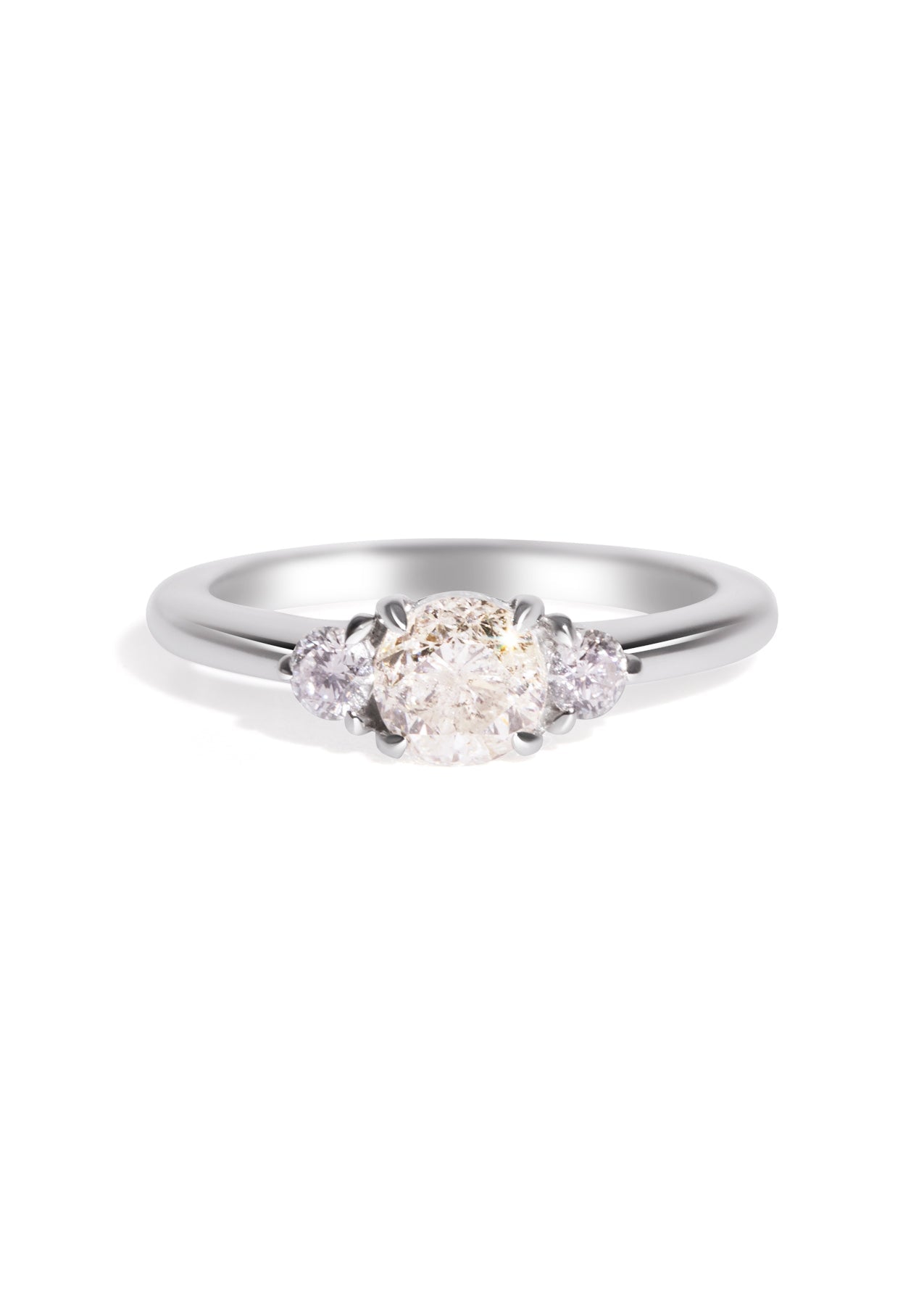 The Ada Ring with 1.23ct Round Salt and Pepper Diamond - Molten Store