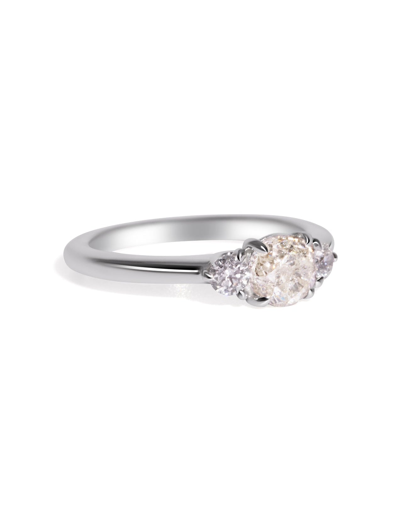 The Ada Ring with 1.23ct Round Salt and Pepper Diamond - Molten Store