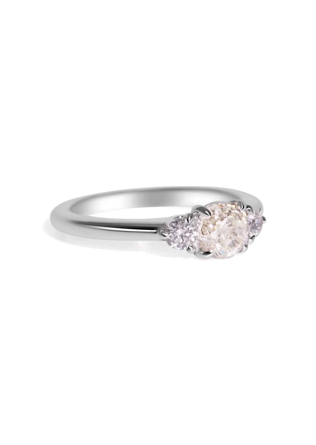 The Ada Ring with 1.23ct Round Salt and Pepper Diamond - Molten Store