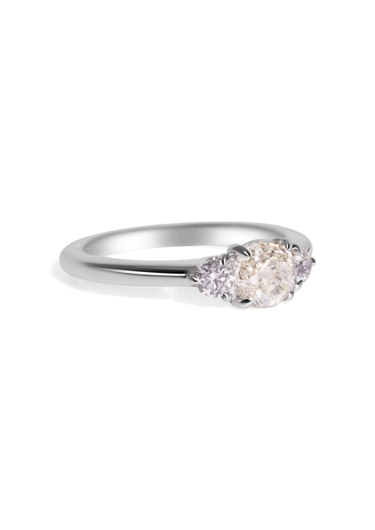 The Ada Ring with 1.23ct Round Salt and Pepper Diamond - Molten Store