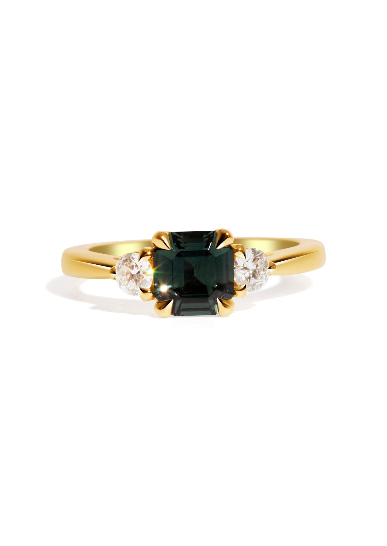 The Ada Ring with 1.28ct Emerald Green Sapphire - Molten Store