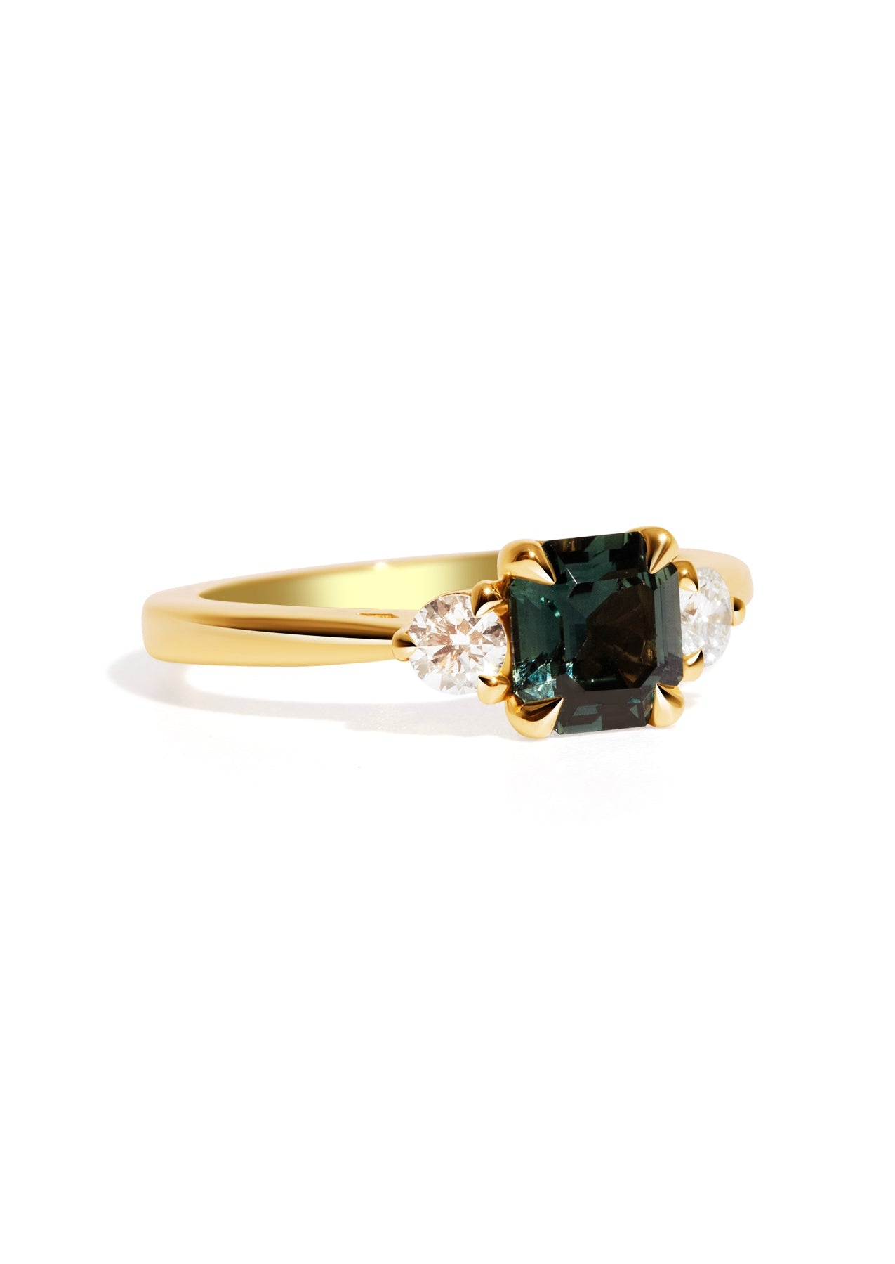 The Ada Ring with 1.28ct Emerald Green Sapphire - Molten Store