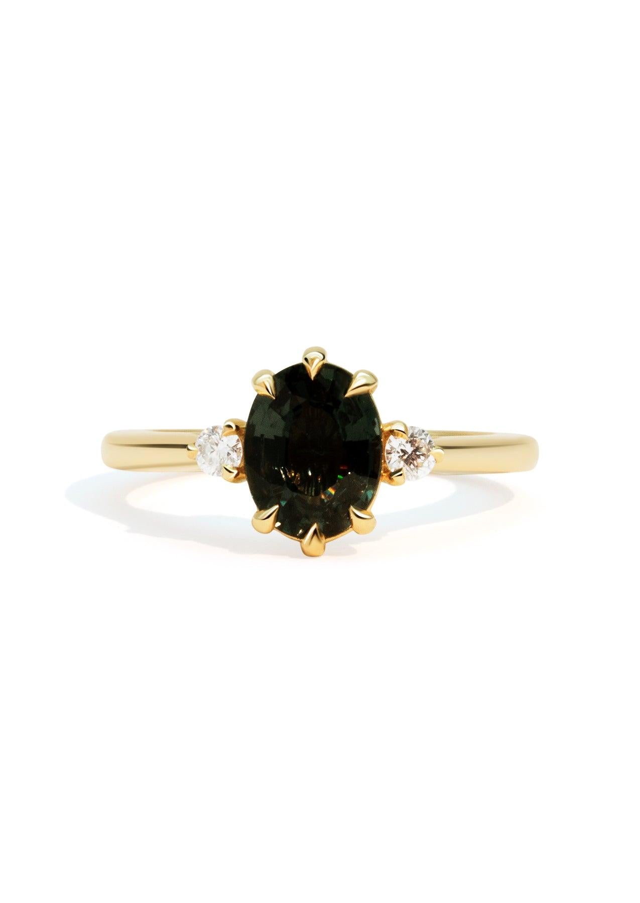 The Ada Ring with 1.76ct Oval Green Sapphire - Molten Store