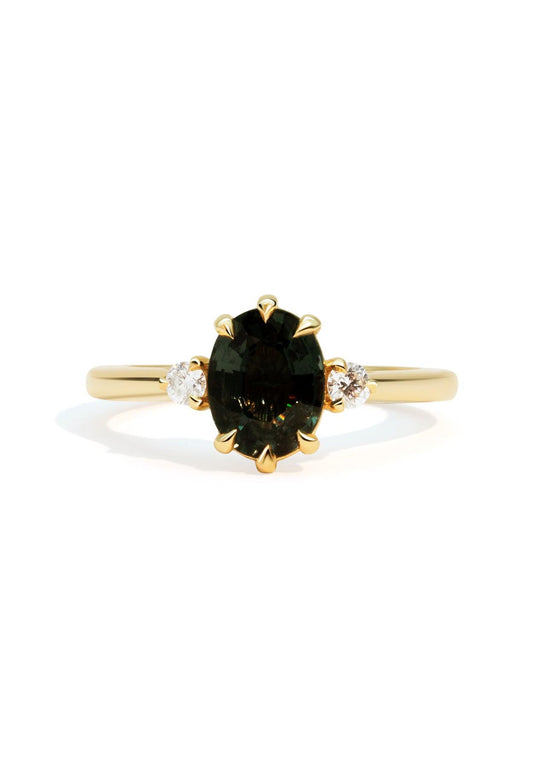 The Ada Ring with 1.76ct Oval Green Sapphire - Molten Store