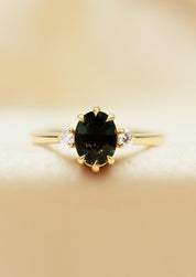 The Ada Ring with 1.76ct Oval Green Sapphire - Molten Store