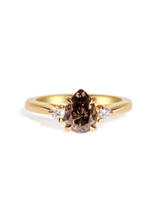 The Ada Ring with 1.84ct Pear Cognac Diamond - Molten Store