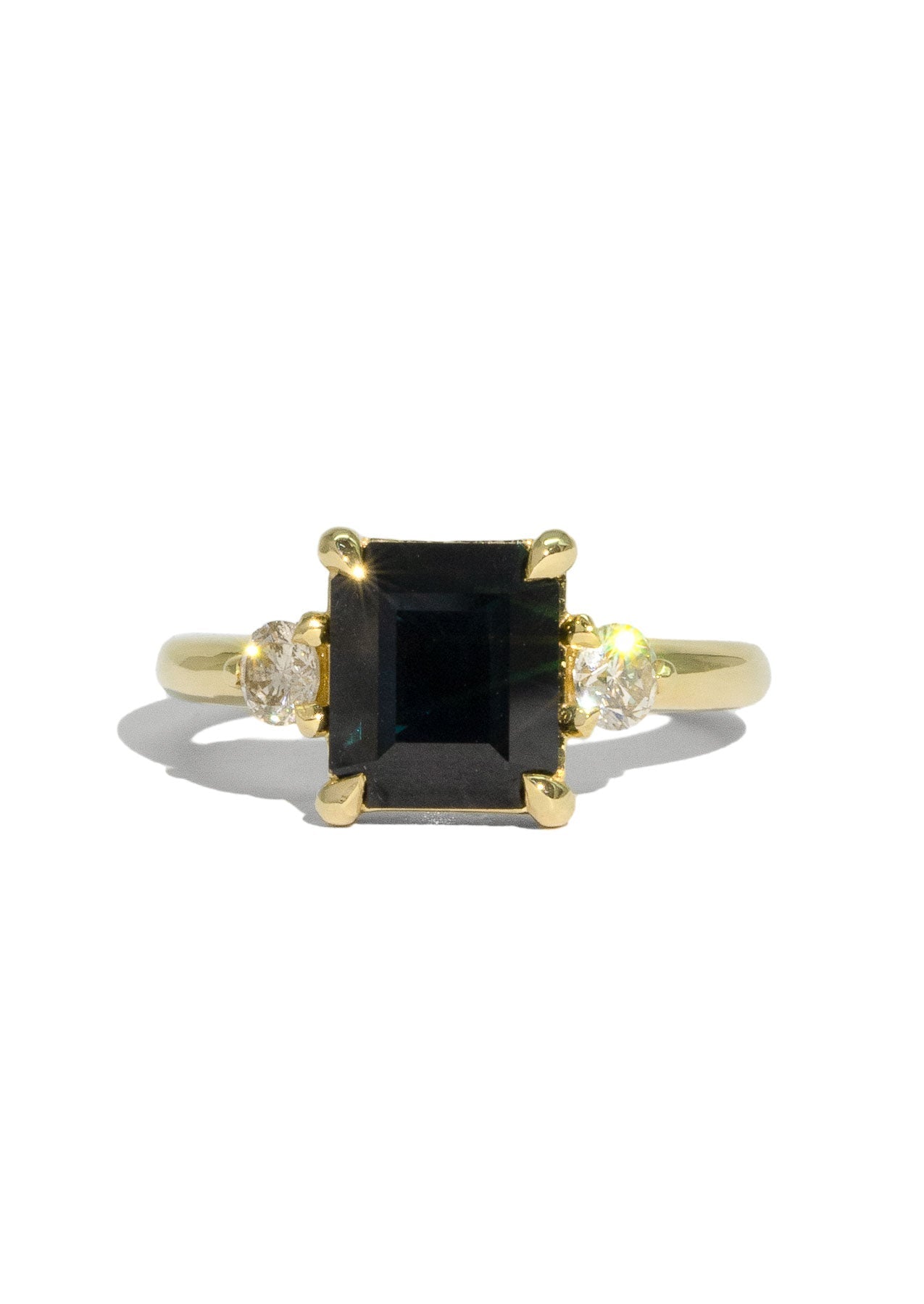 The Ada Ring with 3.35ct Emerald Parti Sapphire - Molten Store