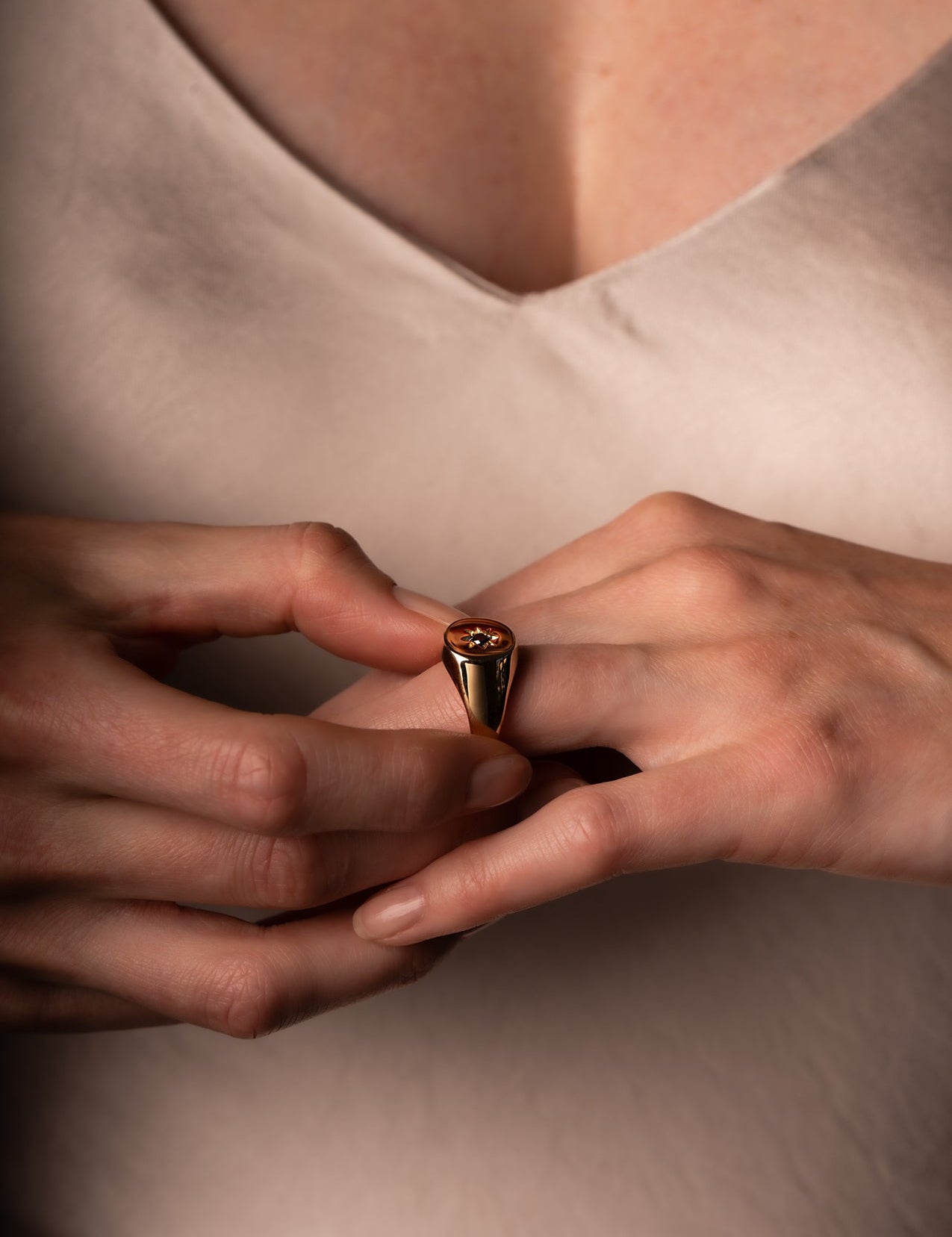 The Apollo Rose Gold Signet Ring - Molten Store