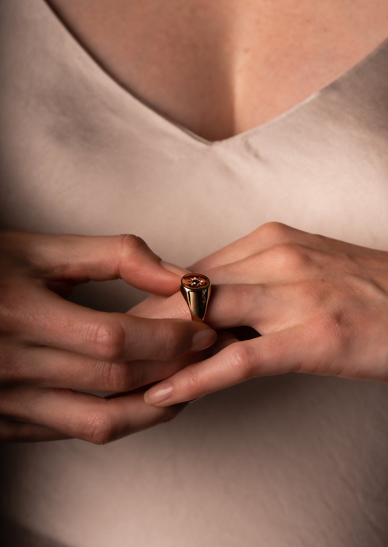 The Apollo Rose Gold Signet Ring - Molten Store