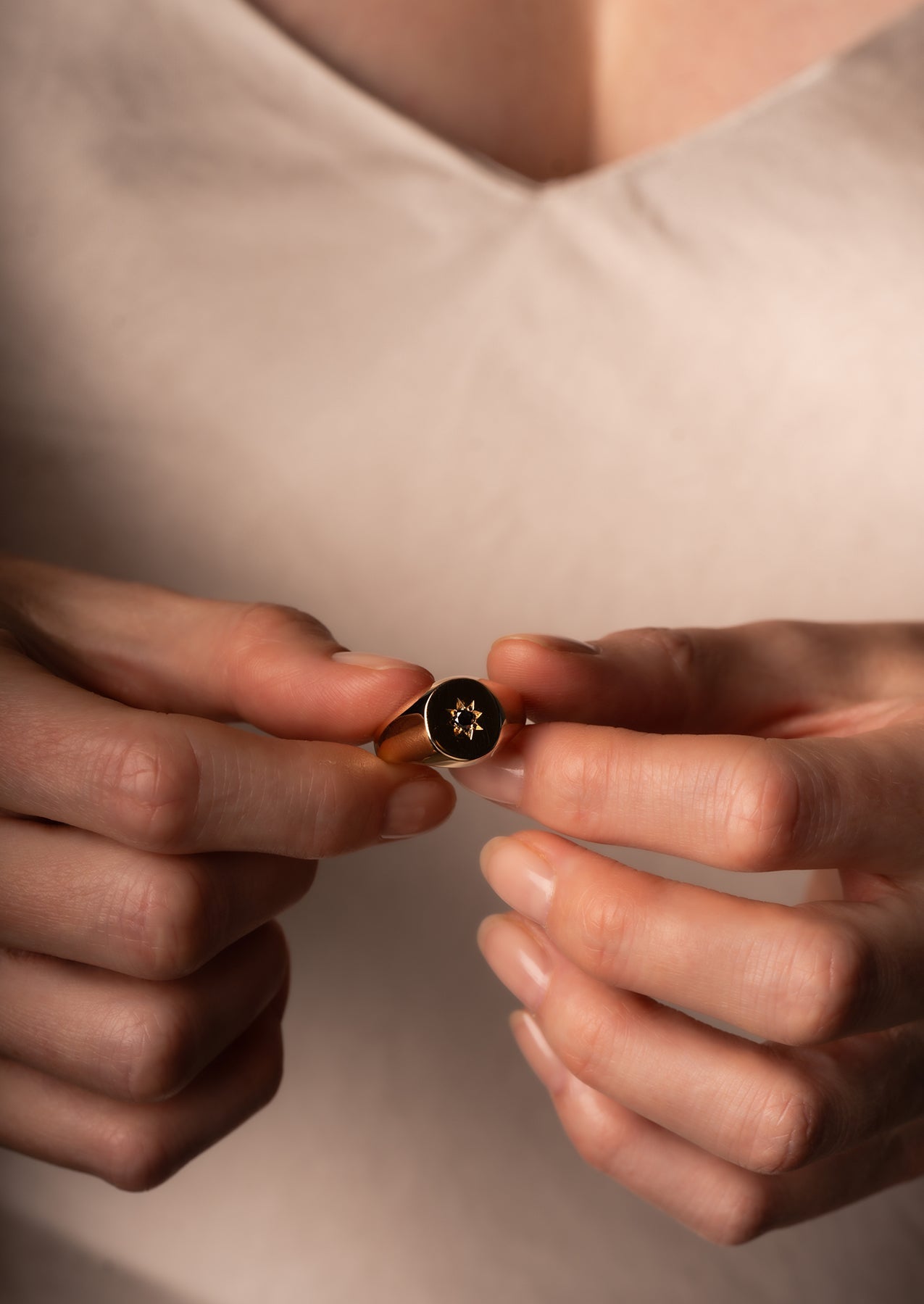 The Apollo White Gold Signet Ring - Molten Store