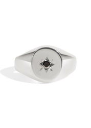 The Apollo White Gold Signet Ring - Molten Store