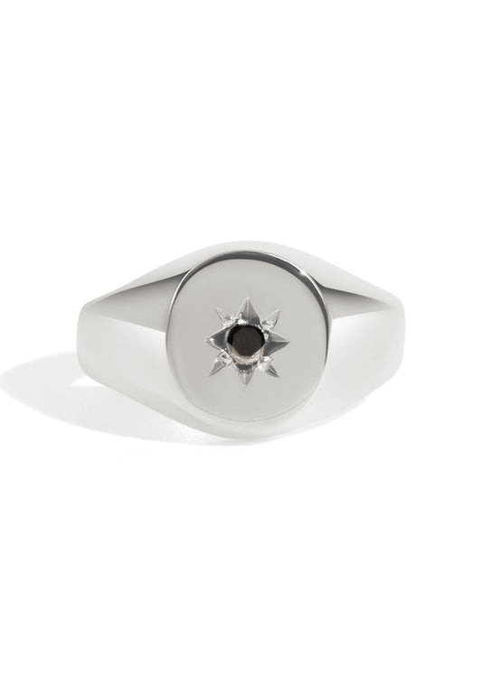 The Apollo White Gold Signet Ring - Molten Store