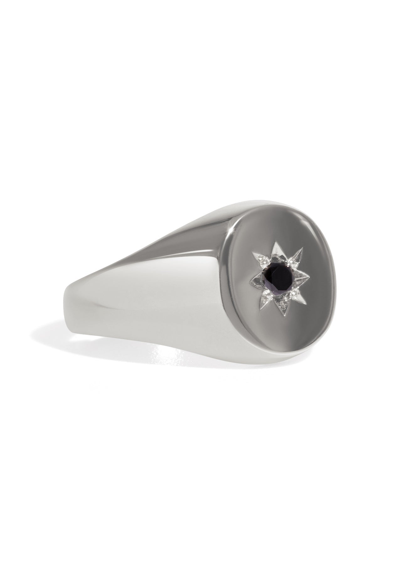 The Apollo White Gold Signet Ring - Molten Store