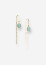 The Aria Amazonite 18ct Gold Vermeil Threader Earrings - Molten Store