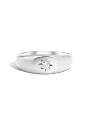 The Astra White Gold Signet Ring - Molten Store