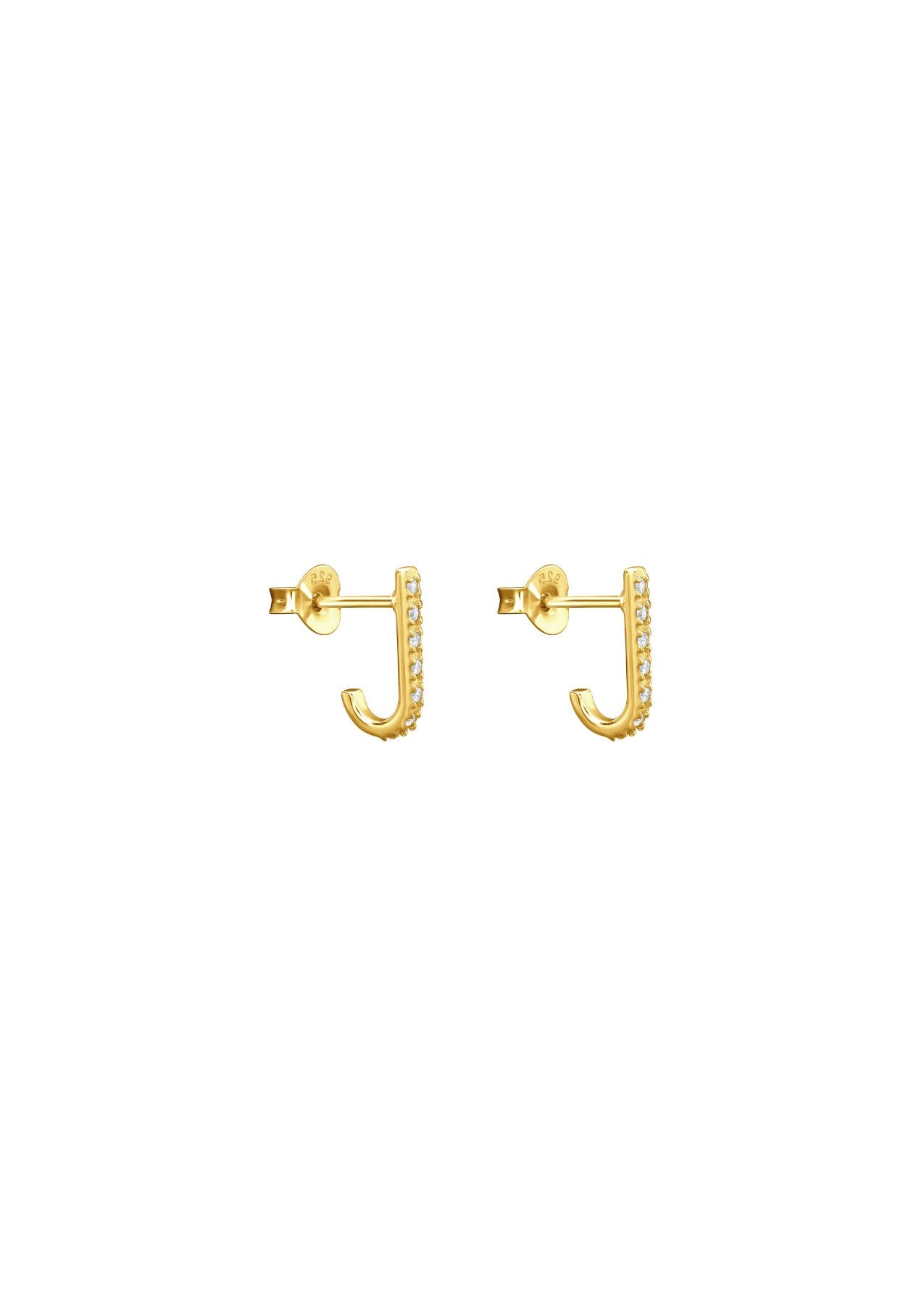 The Aurora Crystal Gold Vermeil Half Hoop Earrings - Molten Store