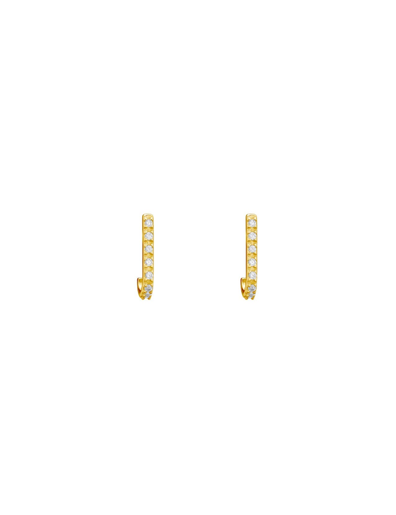 The Aurora Crystal Gold Vermeil Half Hoop Earrings - Molten Store