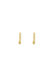 The Aurora Crystal Gold Vermeil Half Hoop Earrings - Molten Store