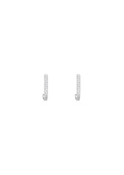 The Aurora Crystal Silver Half Hoop Earrings - Molten Store