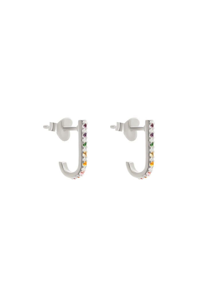 The Aurora Silver Half Hoop Earrings - Molten Store