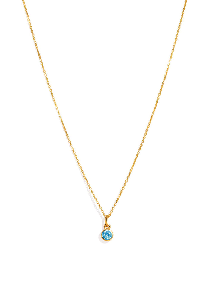 The Baby Fête Blue Topaz Gold Pendant Necklace - Molten Store