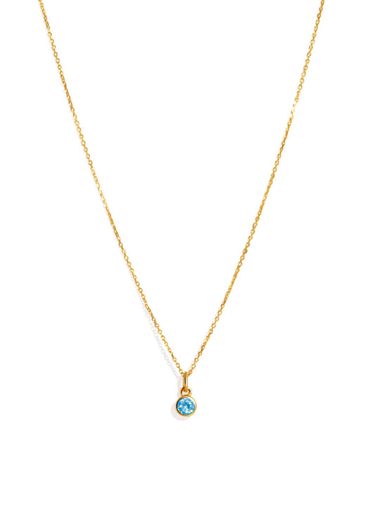 The Baby Fête Blue Topaz Gold Pendant Necklace - Molten Store