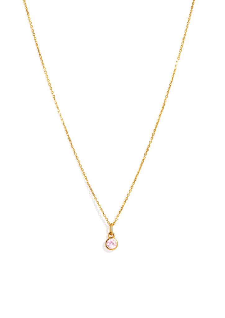 The Baby Fête Pink Tourmaline Gold Pendant Necklace - Molten Store