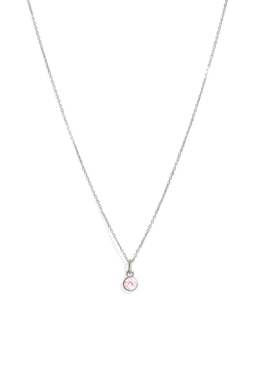 The Baby Fête Pink Tourmaline Silver Pendant - Molten Store