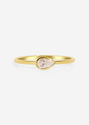 The Baby June 9ct Gold Ring with .25ct East/West Pear Cut Cultured Diamond - Molten Store