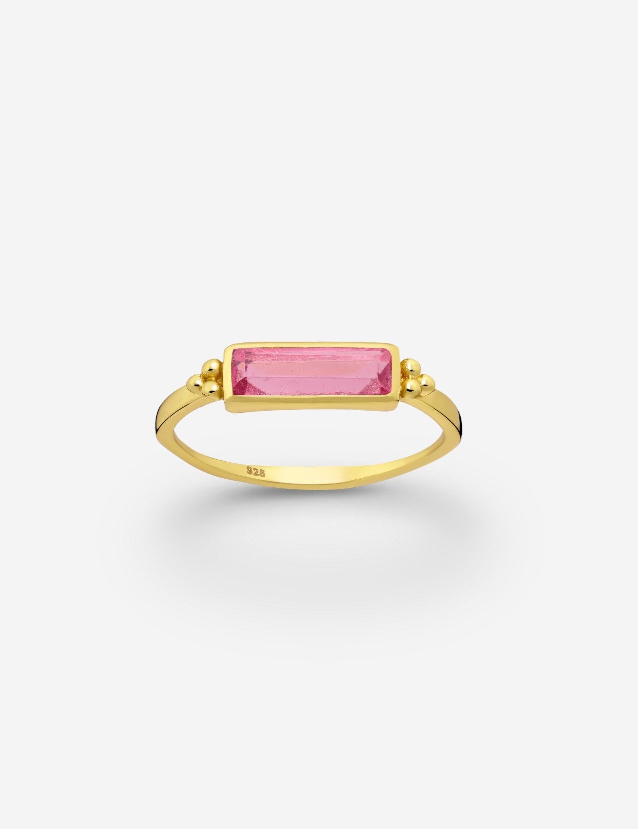 The Bacio Pink Tourmaline 18ct Gold Vermeil Ring - Molten Store