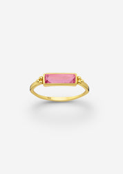 The Bacio Pink Tourmaline 18ct Gold Vermeil Ring - Molten Store