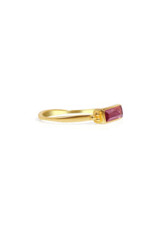 The Bacio Pink Tourmaline 18ct Gold Vermeil Ring - Molten Store