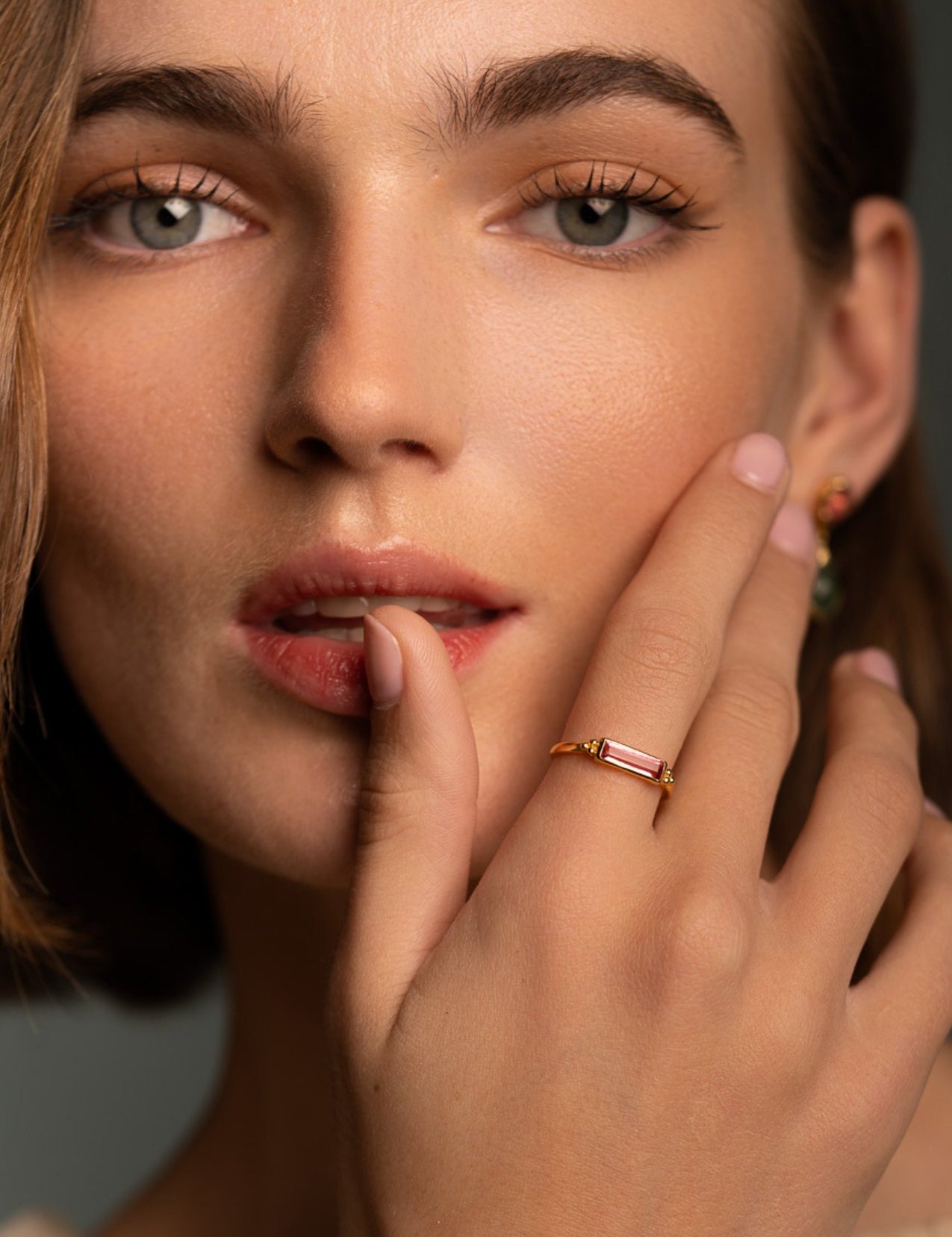 The Bacio Pink Tourmaline 18ct Gold Vermeil Ring - Molten Store